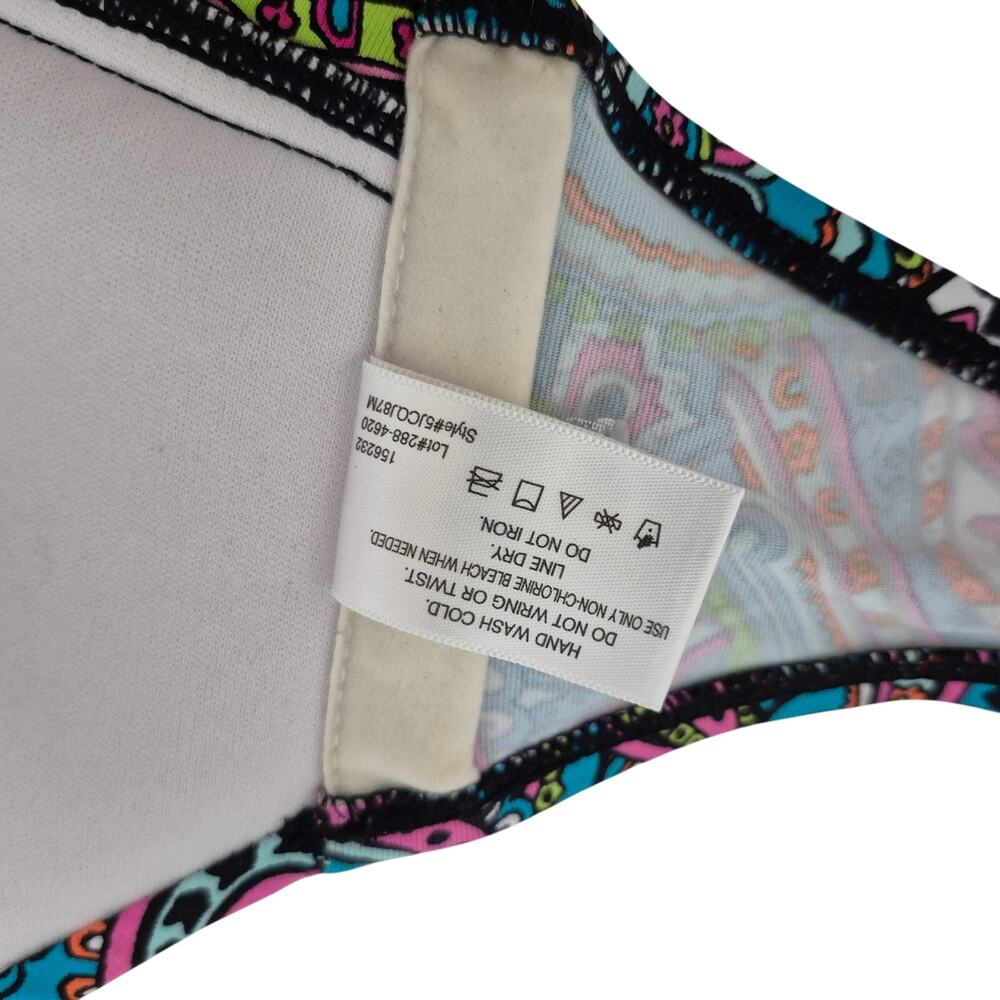 Liz Claiborne Paisley Bikini Halter Top Women's Size 8 Blue Pink Black - Picture 4 of 12